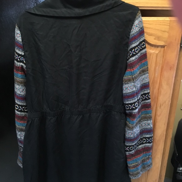 Mossimo Jackets & Blazers - XXL Black jacket zipper front colorful sleeve